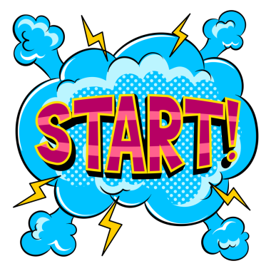 Başlangıç sözcüğü çizgi roman pop sanatı PNG illüstrasyonu