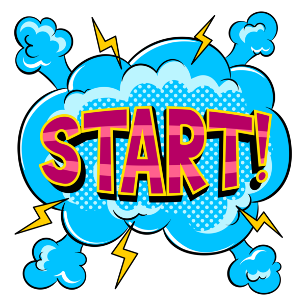 Başlangıç sözcüğü çizgi roman pop sanatı PNG illüstrasyonu