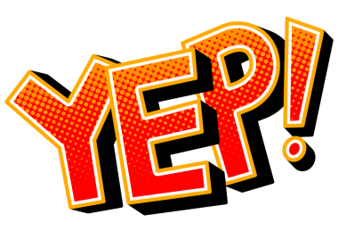 Evet, çizgi roman pop sanatı PNG illüstrasyonu