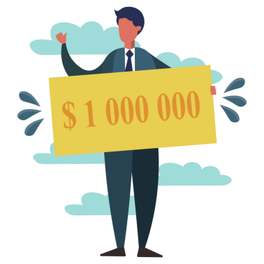 Piyango kazanan milyon dolar kazanan adam.