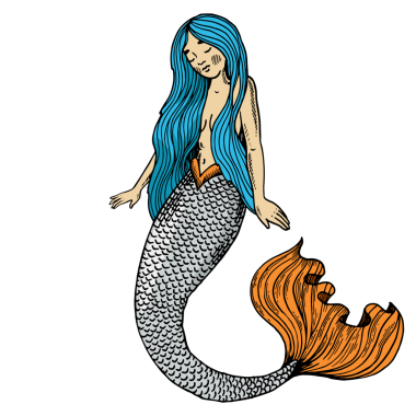Deniz kızı muhteşem yaratık rengi PNG oyması