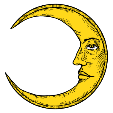 Yüz oyma biçimi PNG illüstrasyonlu ay
