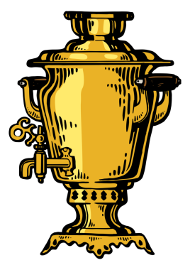 Samovar renk çizimi PNG resimleme