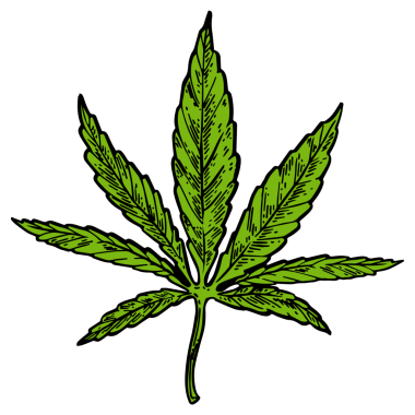 Narkotik kenevir yaprağı rengi kabartması