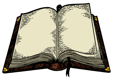 Açık kitap rengi çizimi PNG oyması