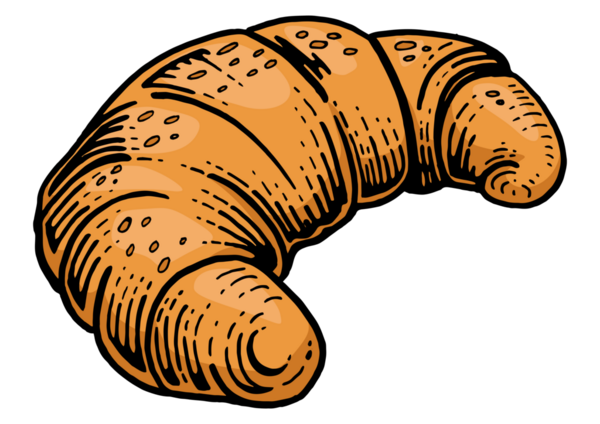 Kruvasan fırını ürün rengi çizimi PNG