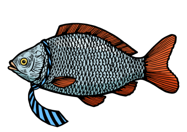 Kravat renginde balık, kabartma PNG