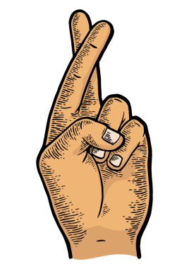 Çapraz parmaklar renk çizimi PNG oymacılığı