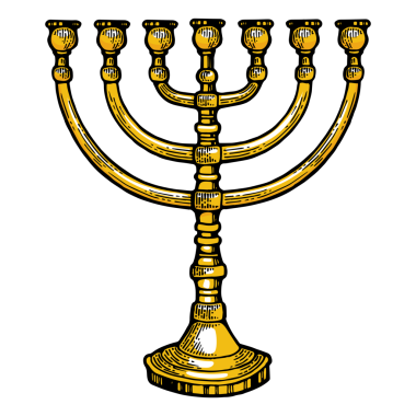 Menorah İbranice sembol rengi çizimi PNG