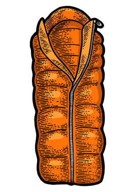 Turist uyku tulumu rengi çizimi PNG