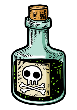 Zehirli zehir şişesi çizimi PNG illüstrasyonu