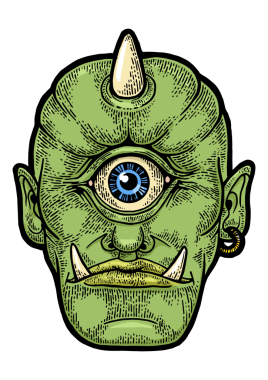 Kiklop efsanesi yaratık çizimi PNG