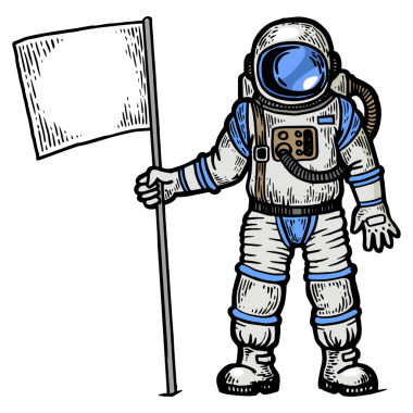 Bayrak oymalı uzay adamı PNG