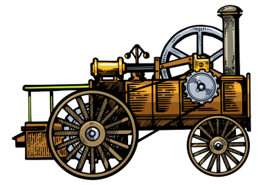 Buhar motoru traktörü çizimi PNG oymacılığı