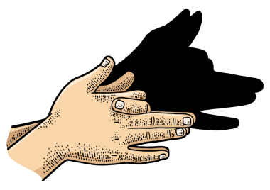 Eller köpek gölgesi çizimini gösterir PNG çizimi