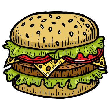 Hamburger sandviçi çizimi PNG oyması