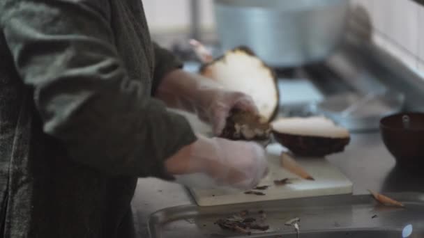 Woman Peeling Konjac Potato — Video
