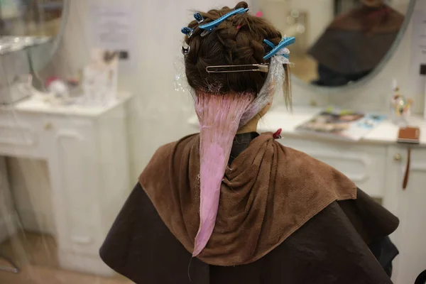 Woman Holding Her Hair Hair Clip —  Fotos de Stock