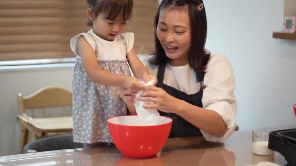 Parent Child Cook — Video Stock