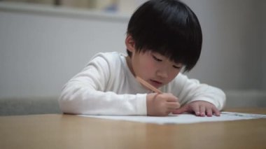 Image of a boy studying at home
