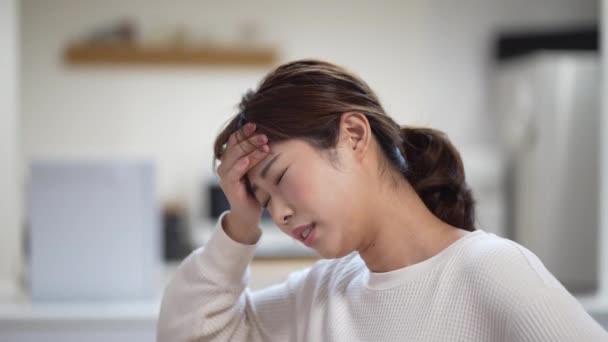 Woman Feeling Headache — Stok video