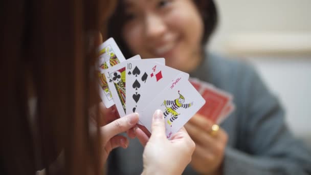 Image Woman Playing Cards — Vídeo de Stock