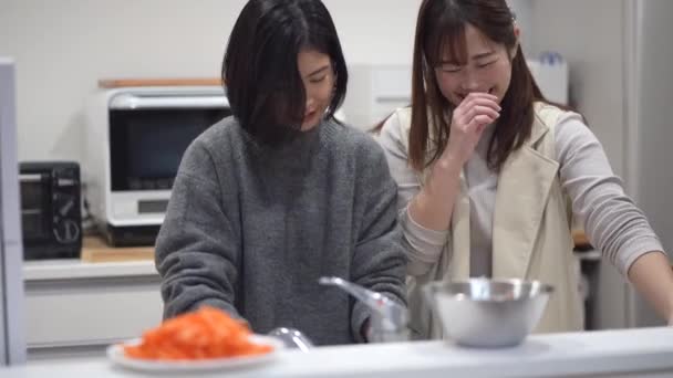 Evde Yemek Pişiren Kadın — Stok video
