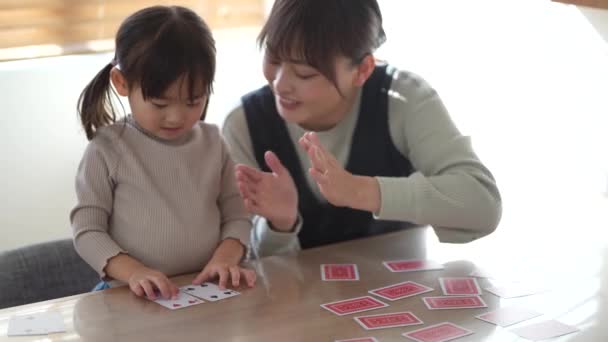 Szülői Gyermekkártyák — Stock videók