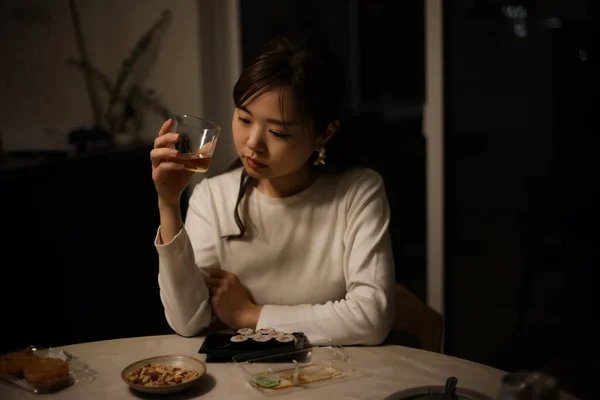 stock image Image of a woman eating alone