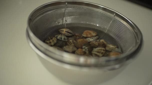 用铝箔在碗中覆盖蛤蟆 — 图库视频影像