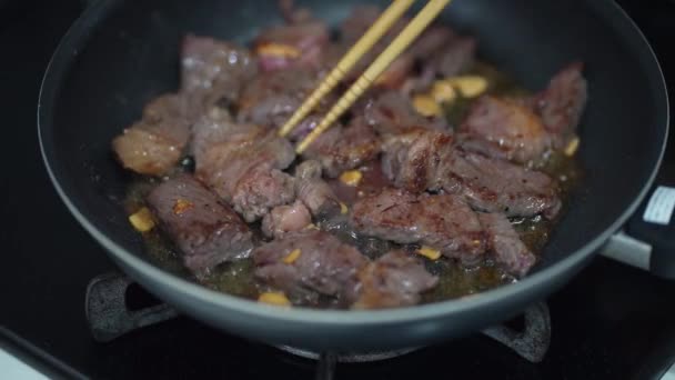 How Grill Beef — Stock Video