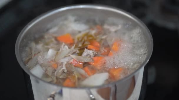 Приготовить Свиной Суп — стоковое видео