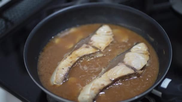 如何在密苏里煮黄尾鱼 — 图库视频影像