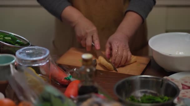 Donna Che Cucina Casa — Video Stock