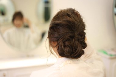 Kadının arka plan güzellik salonu görüntüsü