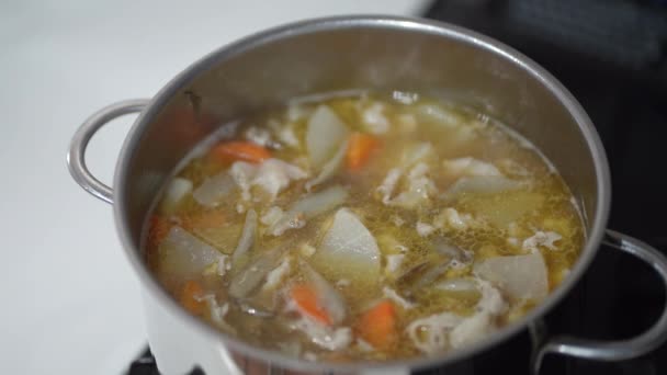 How Make Pork Soup — Stock Video