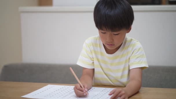 Bild Eines Jungen Beim Lernen — Stockvideo