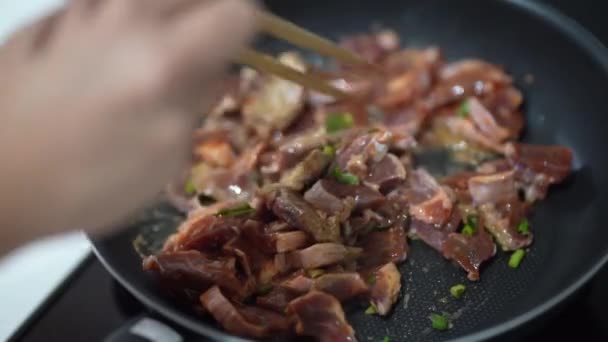 Hoe Grillen Varkensvlees Rok Steak — Stockvideo