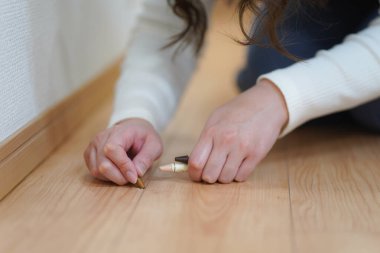 Yaprağın üzerindeki küçük güve