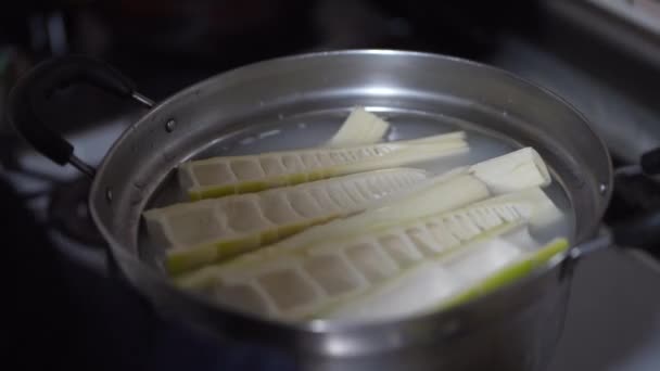 Cómo Eliminar Los Poros Los Brotes Bambú Madake — Vídeos de Stock