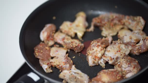 怎样烤调味的鸡 — 图库视频影像