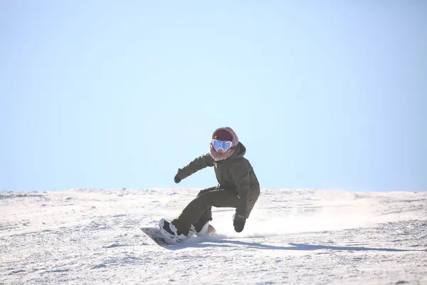 Image Woman Snowboarding Royalty Free Stock Images