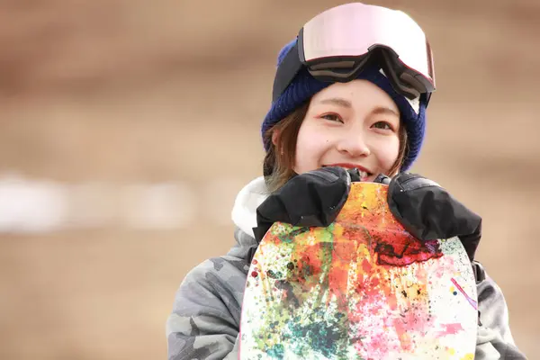 Image Woman Snowboarding Wear — Stock Photo, Image