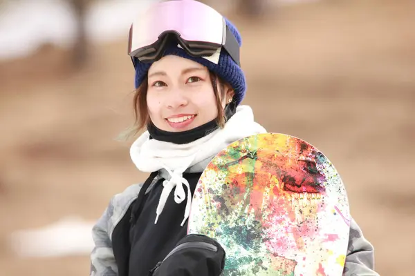 Obrázek Ženy Oblečení Snowboarding — Stock fotografie