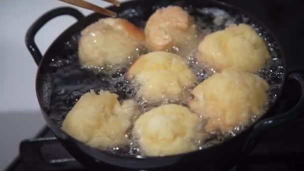 Sata Andagi Fatto Con Pancake Mix Polvere — Video Stock
