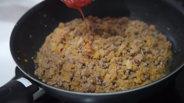 肉ソースを作る方法 — ストック動画