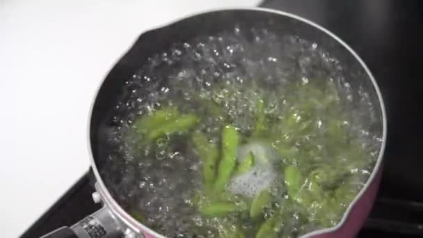 How Boil Edamame — Stock Video