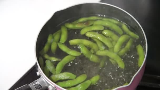 How Boil Edamame — Stock Video
