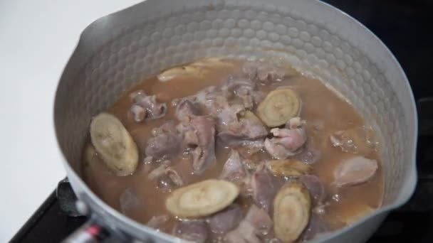 How Make Gizzard Stew Miso — Stock Video