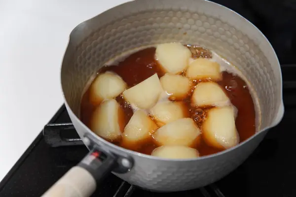 Hur Man Gör Kokt Potatis — Stockfoto